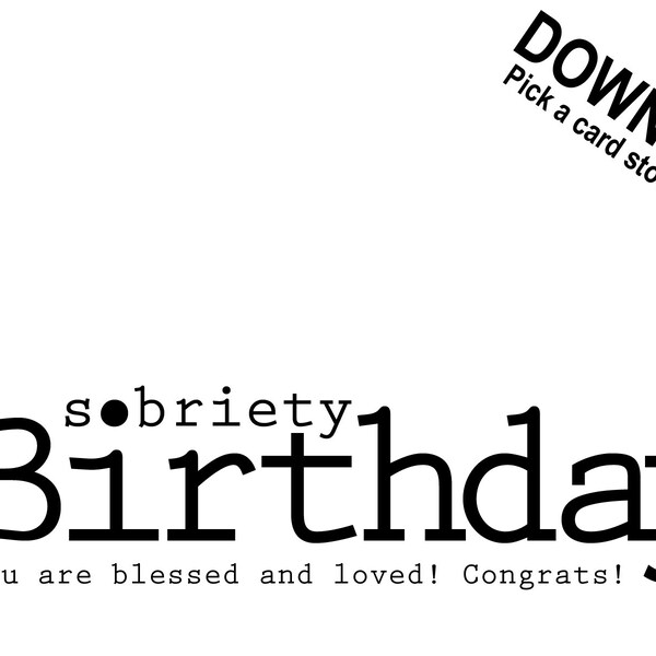 Sobriety Birthday Card, Happy Sobriety Birthday, Sobriety Anniversary ...