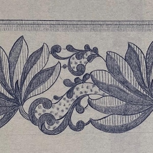 Working Draft “Chaika” - Original Vintage Lace Pattern Drawing – Mid-Century Graphite Textile Design Sketch