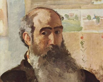 Self-Portrait by Camille Pissarro - Vintage Print Art Book Tipped In Plate - Paper Ephemera