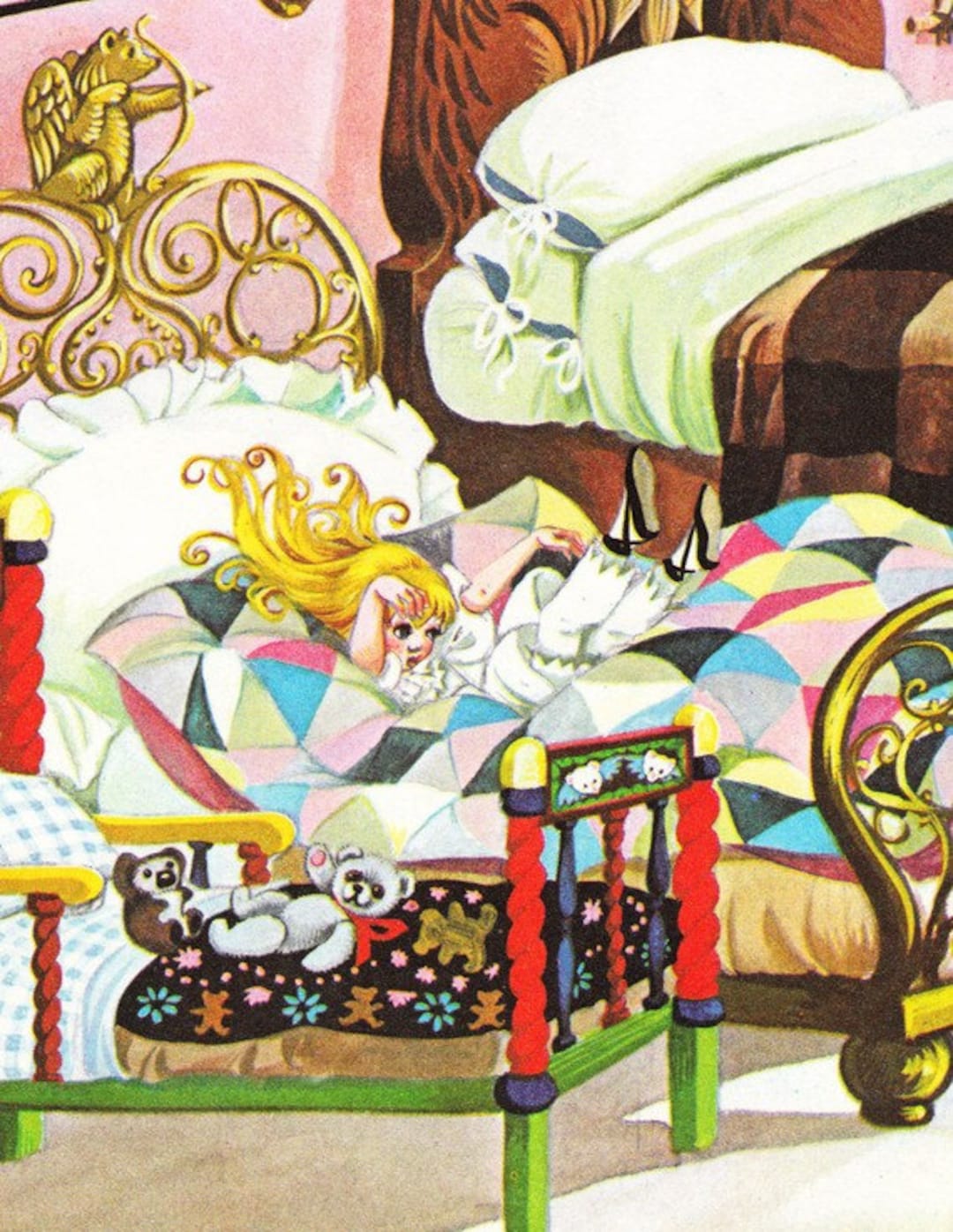 Goldilocks and the Three Bears - Vintage Illustration Storybook Print ...
