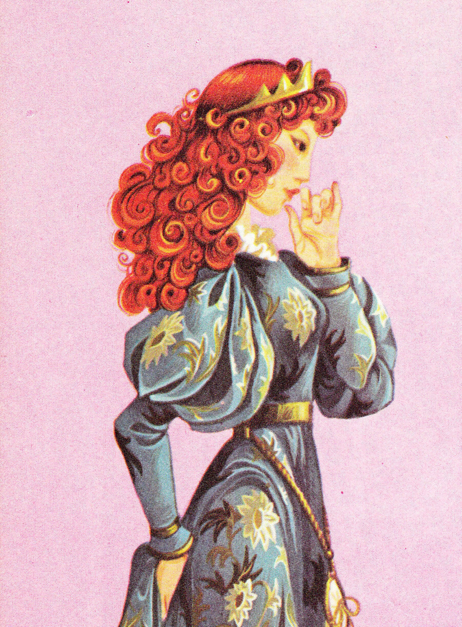 Blockhead Hans Vintage Illustration Storybook Print Deans A Book of