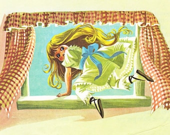 Złotowłosa i trzy misie / Trzy małe świnki - ilustracja w stylu vintage, wydruk książki z bajkami - Deans A Book of Fairy Tales