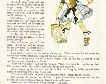 Hansel and Gretel - Vintage Illustration Storybook Print - Deans A Book of Fairy Tales - Paper Ephemera
