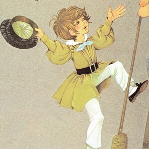 The Top and Ball / The Darning Needle - Vintage Illustration Storybook Print - Deans A Book of Fairy Tales - Paper Ephemera