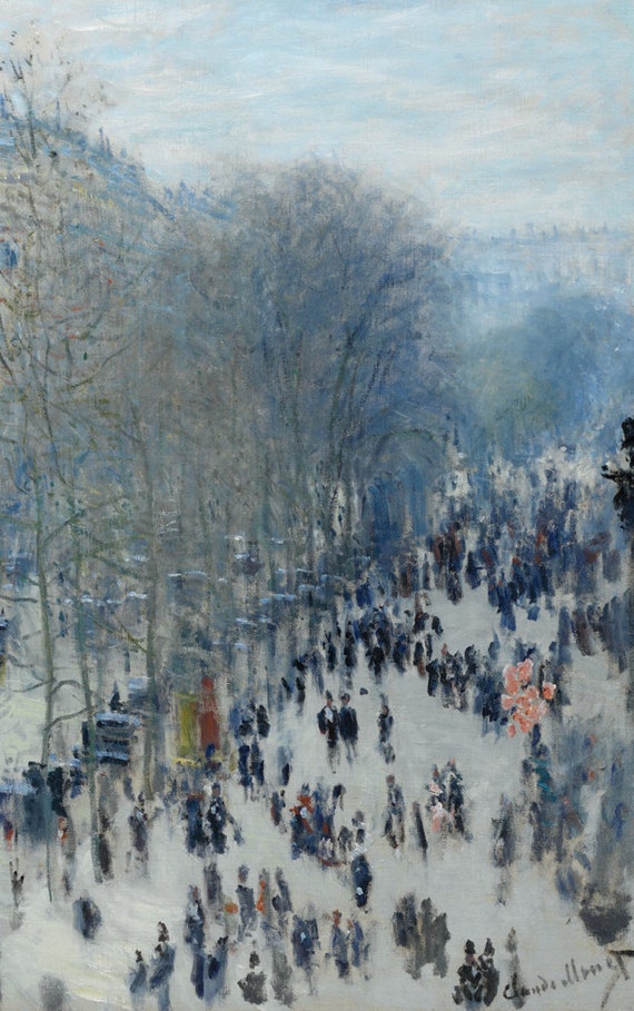 1873 poster immagine stampa d'arte Claude Monet il boulevard del Capucines 
