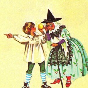 Old Mother Goose - Vintage Illustration Storybook Print - Deans A Book of Fairy Tales - Paper Ephemera