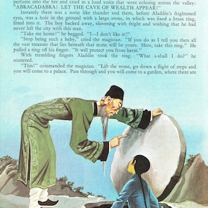 Aladdin - Vintage Illustration Storybook Print - Deans A Book of Fairy Tales - Paper Ephemera