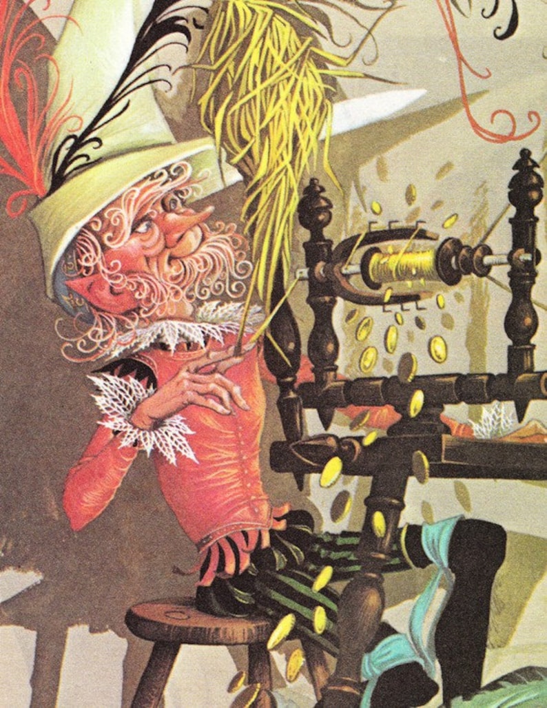 Rumpelstiltskin Vintage Illustration Storybook Print Dean's A Book of