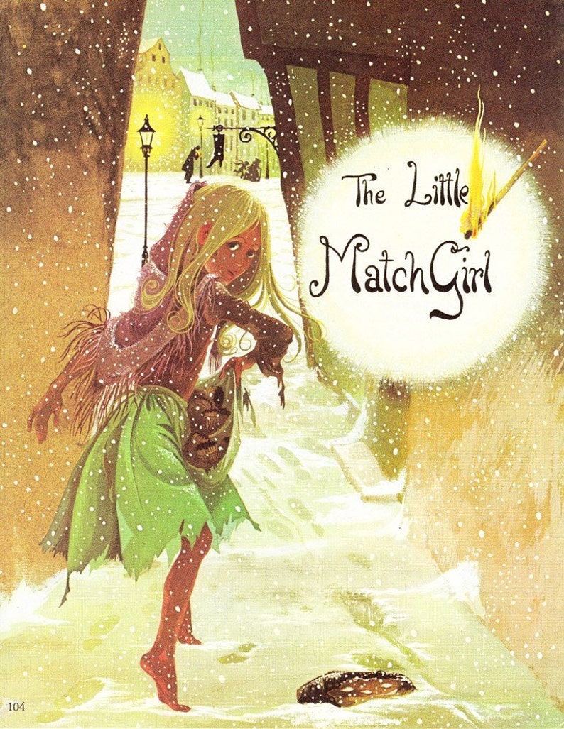 The Little Match Girl Vintage Illustration Fairy Tale Book Etsy