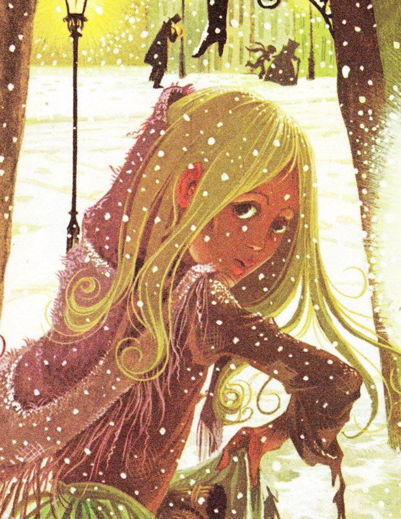 The Little Match Girl Vintage Illustration Fairy Tale Book