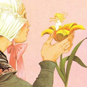 Thumbelina - Vintage Illustration Storybook Print - Deans A Book of Fairy Tales - Paper Ephemera