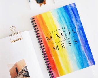 Spiralblock | Aquarell Regenbogen Notizbuch