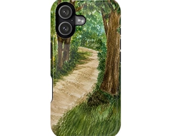 MagSafe iPhone Hülle | Natur inspirierte Waldspur Kunstwerk | Originale Zeichnung