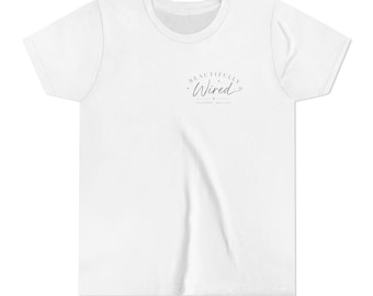 Youth T-Shirt | Beautifully Wired, Different Not Less | Floral Artwork Tee