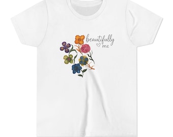 Kids Watercolor Floral T-Shirt | Positive Self Love Confidence Tee