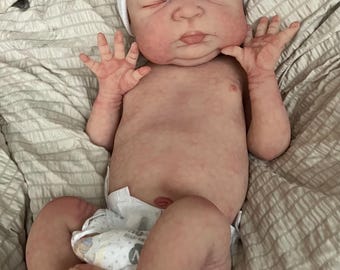 CUSTOM bébé savane endormi en silicone