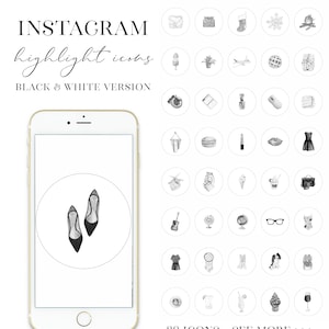 Black & White 89 Instagram Story Highlight Icons, Watercolor Instagram Covers, Social Media Templates, Lifestyle Instagram Covers