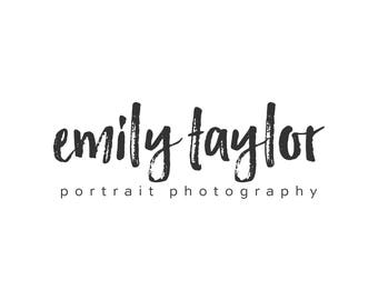 Premade Photography Logo and Watermark, Modern Marker Script Font Watercolor Calligraphy Logo 404