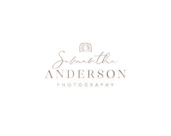 Photography Logo and Watermark, Rose Gold Handwritten Calligraphy Script Font Logo Design 411