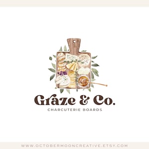 Charcuterie Logo, Cheese Board Logo, Catering Logo, Event Planning Logo, Restaurant Logo, Food Blog Logo,  Recipe Blog Logo 601