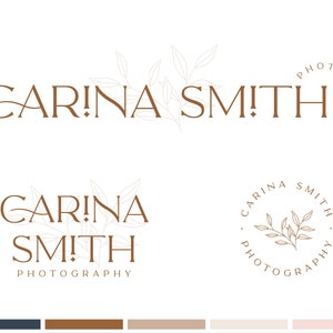 Mini Branding Package, Photography Logo and Watermark, Modern Abstract Boho Logo Design, Terracotta Minimalist Logo bp134