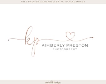 Photography logo design, Watermark for photography, Heart signature logo, calligraphy logo, photography branding kit 481a