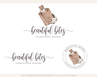 Cheese Board Logo, Charcuterie Logo, Food Logo, Farmhouse Logo, Cooking Logo, Catering Logo, Olive Logo, Herb Logo, Premade Logo Design 603