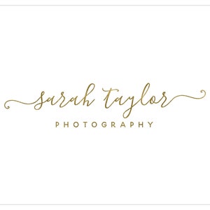 Premade Photography Logo and Watermark,  Classic Elegant Handwritten Logo, Gold Glitter Calligraphy Logo, Handwritten Font Logo 478