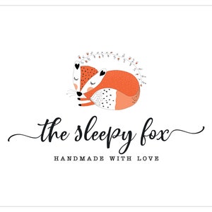 Premade Logo Design, Fox logo, Animal logo, Children Clothing Logo, Cute Fox Baby Boutique Logo, Handmade Logo 109