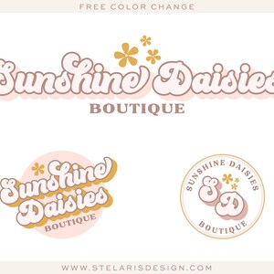Retro Vintage Logo Design, 70's Boutique Logo and Watermark, Kids & Baby Clothing Business Logo, Photography Branding Kit bp148