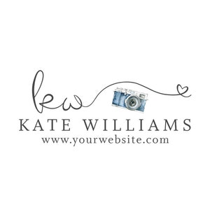 Photography Logo and Watermark, Initials Handwritten Calligraphy Script Font Camera Logo Design 211