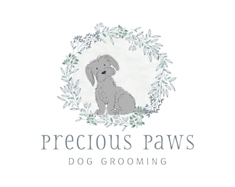 Premade Photography Pet Portrait Logo, Dog Character Illustration Logo, Dog Grooming Logo Design 504
