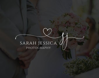 Photography Logo Design, Photography Watermark, Initial Monogram Logo, Watermark Logo, Premade Logo, Rose Gold Logo, Calligraphy Logo 481