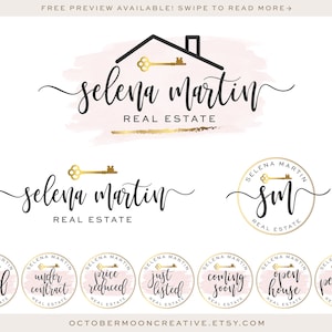 Real Estate Logo, Real Estate Branding Package, Real Estate Marketing, Gold Real estate Logo, Real Estate Stamps, Listing Badges 177