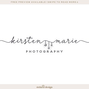 Watermark Logo, Photography Logo, Signature Logo, Handwritten Logo, Premade Logo Design, Modern Boho Logo 562