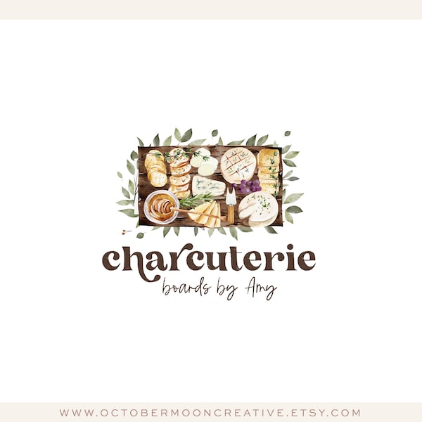 Charcuterie Logo, Cheese Board Logo, Catering Logo, Event Planning Logo, Restaurant Logo, Food Blog Logo,  Recipe Blog Logo 591