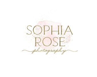 Premade Photography and Watermark Logo Design, Gold  Logo, Watercolor Logo, Premade Logo Design 532