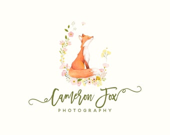 Premade photographie création de Logo, logo animaux, enfants vêtements Logo, Logo de la Boutique de bébé renard mignon, photographie, logo, Blog en-tête 353