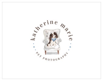 Premade Pet Photography Logo, Dog Character Illustration Logo, Dog Portrait Logo, Pet Sitting Logo, Dog Grooming Logo Design 480