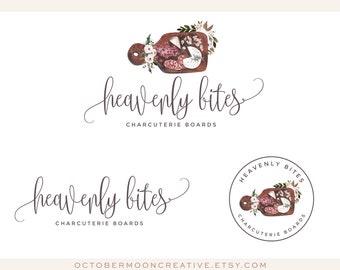 Cheese Board Logo, Charcuterie Logo, Food Logo, Farmhouse Logo, Cooking Logo, Catering Logo, Olive Logo, Herb Logo, Premade Logo Design 593