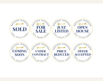 Real Estate Logo, Real Estate Branding Package, Real Estate Marketing, Gold Real estate Logo, Real Estate Stamps, Listing Badges 175