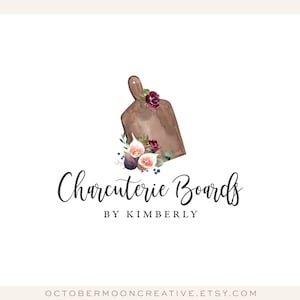 Charcuterie Logo, Cheese Board Logo, Catering Logo, Watercolor Event Planning Logo, Restaurant Logo, Food Blog Logo,  Recipe Blog Logo 594