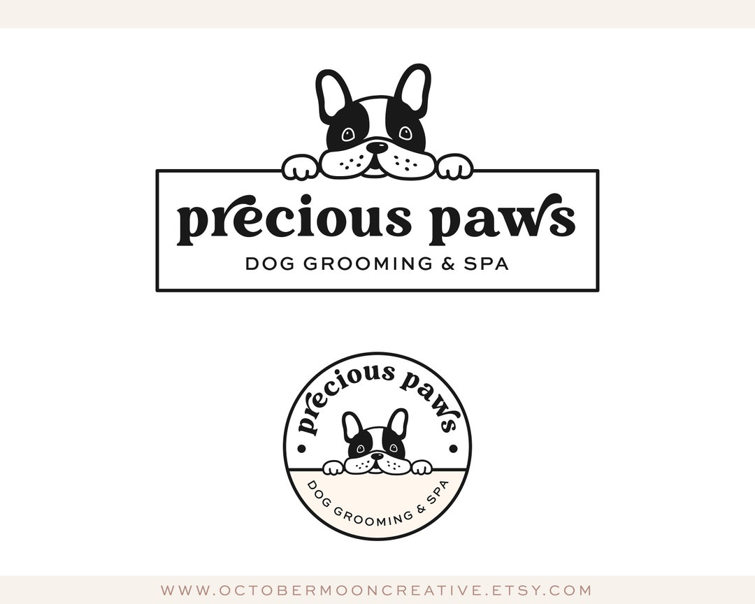 Dog Grooming Logo, Dog Spa & Bath Logo Design, Paw Boutique Logo