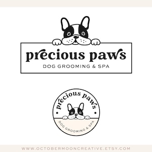 Dog Grooming Logo, Dog Spa & Bath Logo Design, Paw Boutique Logo, Watercolor Pet Sitting Logo, Premade  Custom business Logo 590