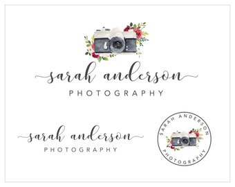 Mini Branding Package, Photography Logo and Watermark, Watercolor Floral Premade Marketing Kit bp115