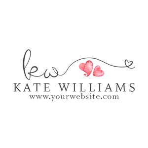Photography Logo and Watermark, Initials Handwritten Calligraphy Script Font Hearts Logo Design 215