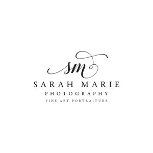 Photography premade logo and watermark design with script calligraphy font and initials 374