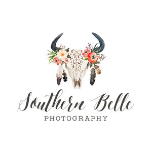 Bohemian Premade Logo, Photography Logo and Watermark, Watercolor ...