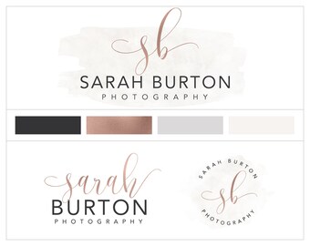 Branding Package, Premade Marketing Kit, Branding set, Business branding, Photography logo and watermark, Rose Gold logo bp89