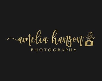 Gold Photography Logo, Premade Logo Design, Photography Watermark, Photography branding, Camera Logo  529